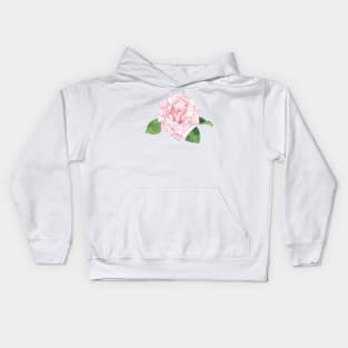 Pink Rose, floral watercolor painting Kids Hoodie